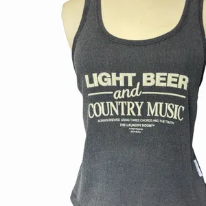 The Laundry Room Light Beer & Country Music Gray Ribbed Tank Top Women’s MD NWOT thumbnail 3