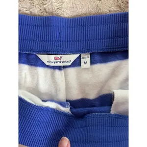 Vineyard Vines Women's Blue Striped Sweat Shorts Size M Elastic Waistban… thumbnail 3