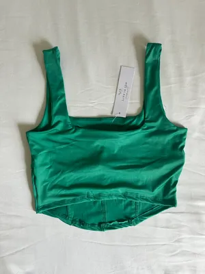 Live in the Moment Teal Cropped Tank Top | NWT thumbnail 3