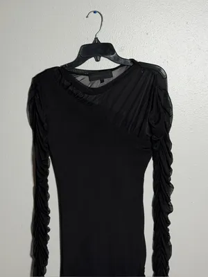 Kendall + Kylie Women Night‎ Black Gothic Sheer Long Sleeve Bodycon Dress size S thumbnail 2