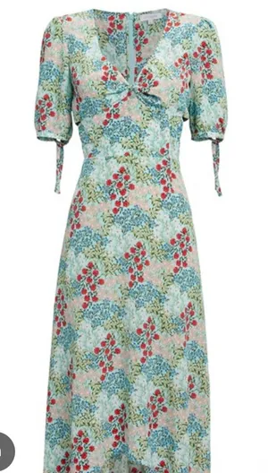 Intermix Ness Silk Floral Cutout midi Dress thumbnail 1