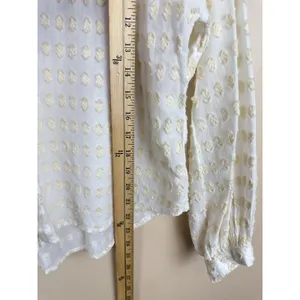 Anthropologie Pilcro Tavi Textured Blouse S Button Down Ivory Boho thumbnail 10