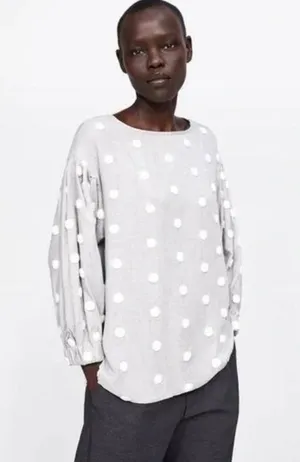 ZARA Polka Dot Top thumbnail 1