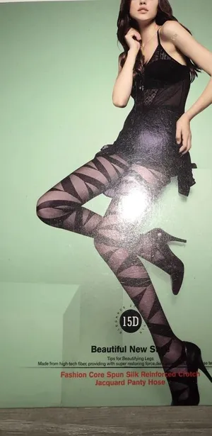 Sheer Stripe Pantyhose Black thumbnail 1