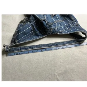 H&M Divided Women Blue Striped Denim Overall Skirt Dress Size 6 thumbnail 7