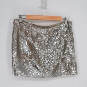 Haute Hippie Sequin Silk Micro Mini Skirt in Silver Women's Small thumbnail 2