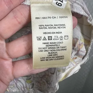 Anthropologie Maeve White Pink‎ Floral Pernille Tie Sleeve Top thumbnail 4