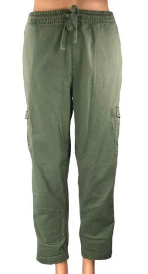 Cotton On Green Straight Leg Elastic Waist Drawstring Trousers Cargo Pants Sz 10 thumbnail 1