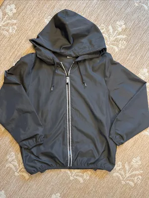 PINK Victoria's Secret Black Hooded Zip Windbreaker thumbnail 1