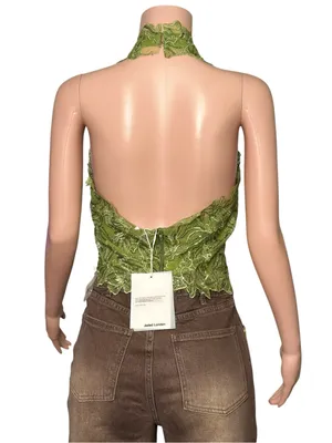 JADED LONDON Roswen Lace Corset Halter Top, Green, 8 (US) thumbnail 6