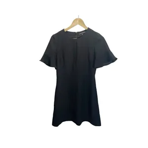 Banana Republic Black Flutter‎ Sleeve Fit & Flare Short Sleeved Dress 0 Career thumbnail 2