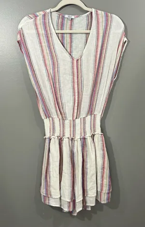 Rails Lucca Havana Stripe linen mini Dress size XS thumbnail 1