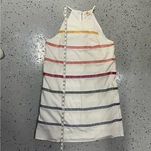 Entro Striped Sleeveless Shift Dress High Neck Colorful Preppy Spring Womens S‎ thumbnail 11