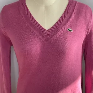 Lacoste Pink V-Neck Knit Sweater, Size 38 (Medium) thumbnail 2