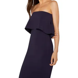Likely‎ Driggs Strapless Cape Overlay Midi Dress Navy Blue 2 Minimalist Elegant thumbnail 6