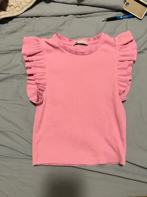 ZARA Ruffled Crop Top thumbnail 1