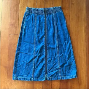 Madewell - Rigid Denim Zip Midi Skirt‎ in Farley Wash - Size 25 thumbnail 13