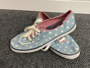 Keds Taylor Swift canvas shoes blue white polka dot size 7 thumbnail 1