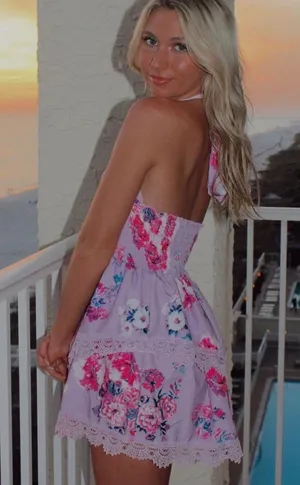 Floral Halter Neck Dress Boutique thumbnail 1