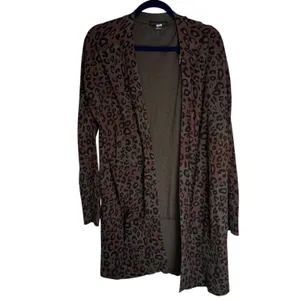 Sanctuary Leopard Print Longline Cardigan Sweater Olive Brown‎ Women's M thumbnail 9