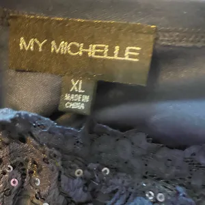 My Michelle Navy‎ Sequin Cocktail Dress Size Extra Large thumbnail 4