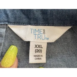 Time and Tru Chambray Blazer Jacket NWT Size XXL 20 Plus Size Light Blue thumbnail 6