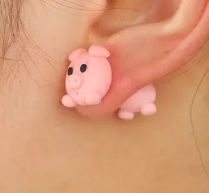 New Fashion Cute Animal Female Creative Handmade Earrings Polymer Clay thumbnail 2