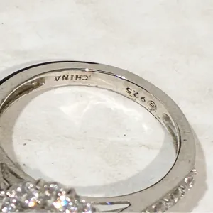Swarovski Sterling Silver 925 Platinum Flower‎ Halo Ring Band Set Size 6 NEW thumbnail 4