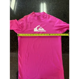 Quiksilver Women's Rashguard Sz Sm Hot Pink‎ Swim Shirt Compression Surfer Beach thumbnail 5