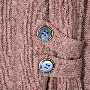 Fortune & Ivy‎ Metallic Button Detail Shawl Collar Sweater Cardigan Brown M thumbnail 3
