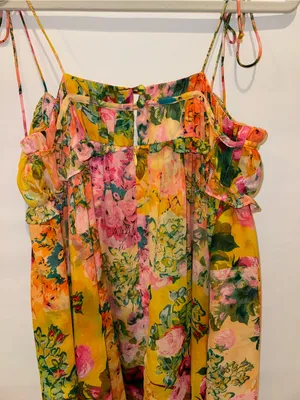 For Love & Lemons Yellow Floral Mini Dress thumbnail 4
