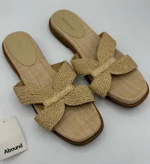 Abound Giada Womens Slide Sandals Size 9.5 Natural Braided Raffia‎ designer like thumbnail 1