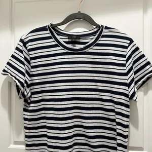 J. Crew Navy Blue and White Short Sleeve T-Shirt Midi Dress Large Nautical thumbnail 2
