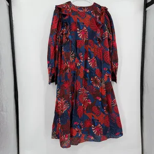 Farm Rio Animal Tapestry Midi Dress S Cotton Floral Puff Sleeve thumbnail 2