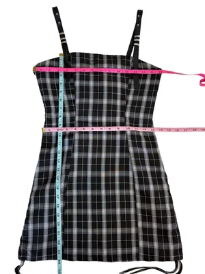 Punk Rave Plaid Corset Mini Dress Lace Up Back Buckle Straps Goth thumbnail 6