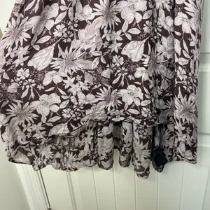 Kimchi Blue Anthropologie‎ women’s brown cream high low high neck summer dress M thumbnail 6