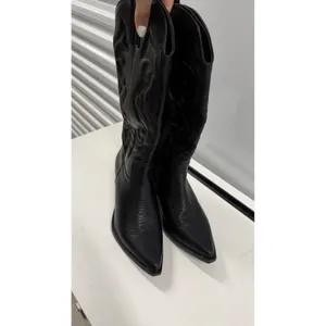 Top Moda Elk-1 Black Western Cowboy Boots Pointed Toe Side Zip Womens size 6.5 thumbnail 3