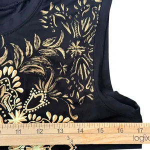 Disney Beauty and The Beast Tee Women Size S Black Gold Sleeveless Shirt NEW‎ thumbnail 9