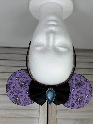 DISNEY Haunted Mansion Wallpaper Minnie Ears/Headband Purple/Black-OS thumbnail 1