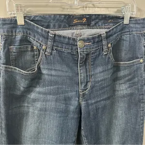 Seven7 Flare Jeans Medium Wash Denim Flare Jeans Size 8 thumbnail 2