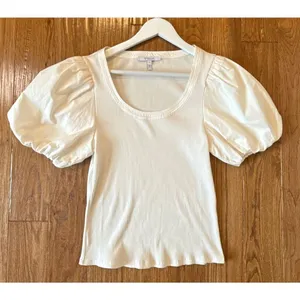 Derek Lam10 Crosby Willa white poplin puff sleeve top M thumbnail 6
