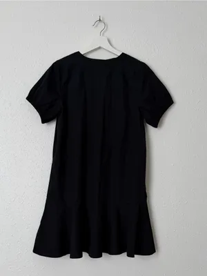 NWT J.Crew Black Cotton Drop Waist Mini Dress 6 thumbnail 4