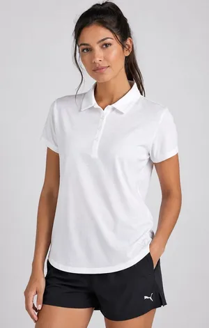 Puma Cloudspun Free Golf women's Polo Size XL White Short Sleeve UPF 40 thumbnail 1