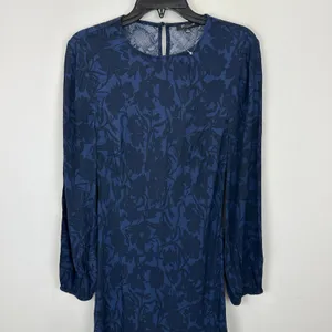 NEW Madewell Puff Sleeve Flare Mini Dress Alexis Floral Navy Viscose US 8 thumbnail 8