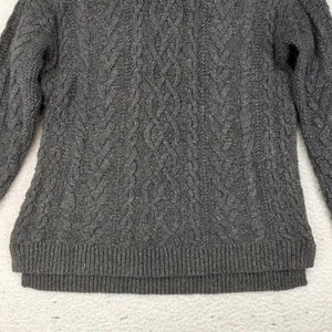 Lauren Jeans Co Ralph Lauren Gray Cable Knit Cotton‎ Blend Turtleneck Sweater L thumbnail 4