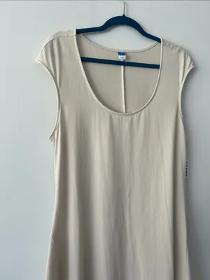 Old Navy |Light Cream Scoop Neck Cap Sleeve Dress sz L thumbnail 3