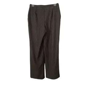H&M Pinstriped Wide Leg Trousers Gray NWT Size Small thumbnail 2