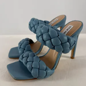Steve‎ Madden Kenny Braided Square Toe Heels in Sea Blue Size 8 thumbnail 3