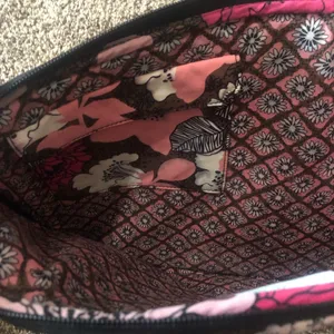 Vera Bradley Laptop Sleeve Pink Flower Quilted Zippered Computer Bag 17” thumbnail 4