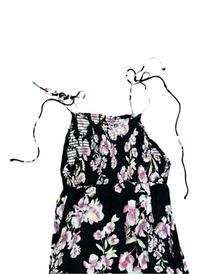 Free People Intimately FP Women’s Garden Party Black Floral Tie Strap Maxi Dress thumbnail 7